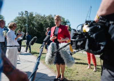 Bundesministerin für Familie, Senioren, Frauen und Jugend, Dr. Franziska Giffey stellt sich den Journalisten